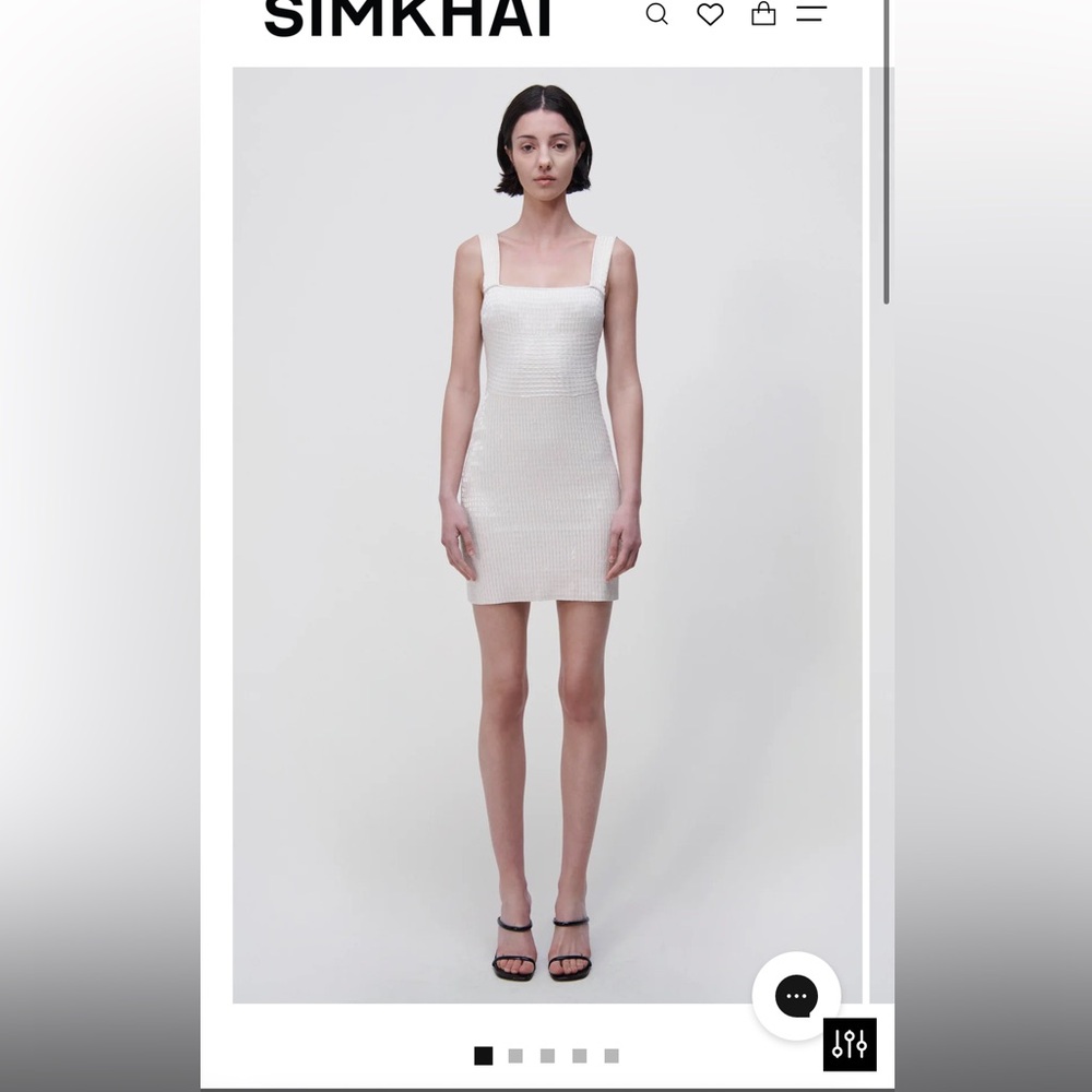 Jonathan Simkhai Jayde White Beaded Mini Dress